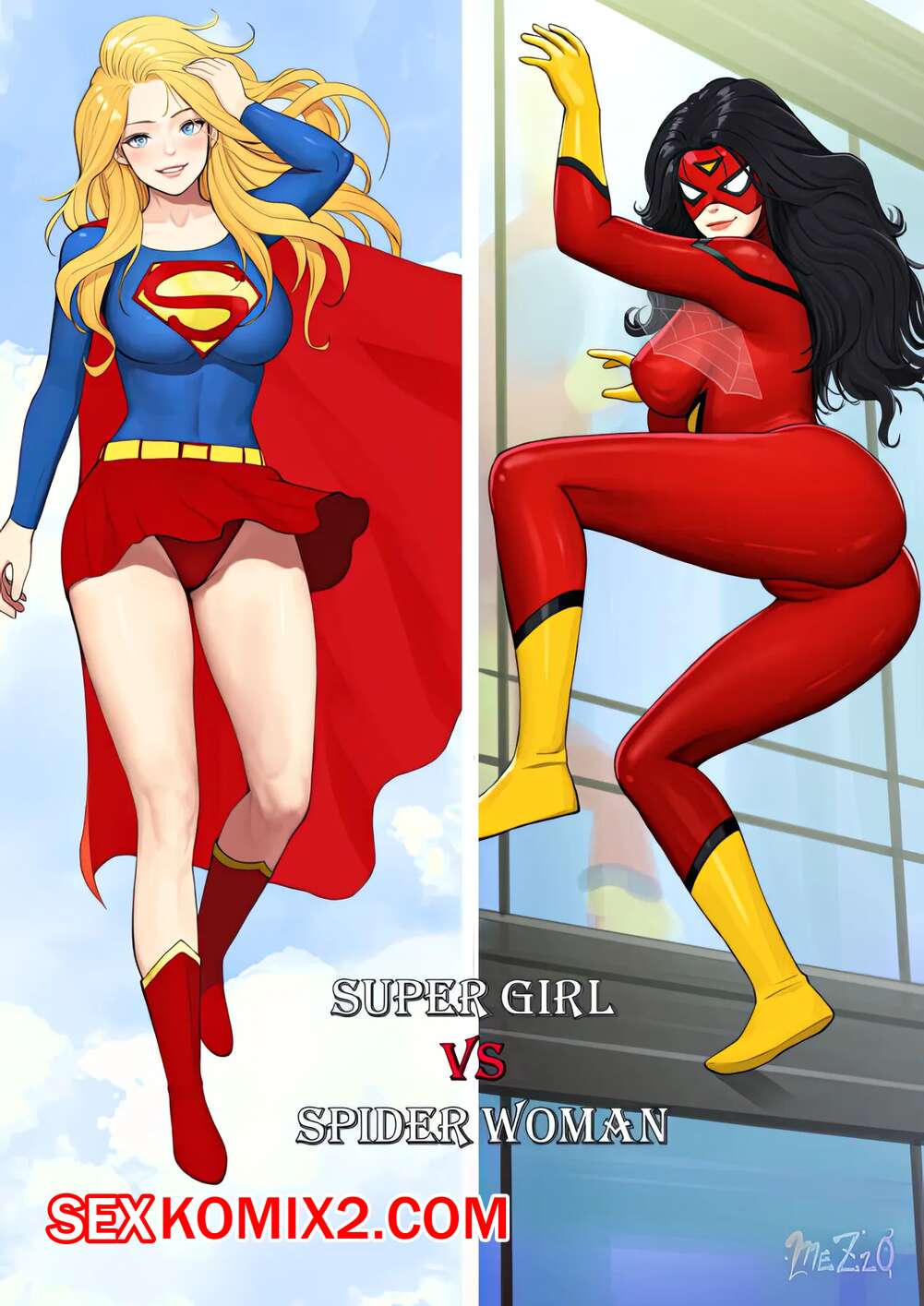 ℹ️ Порно комикс Супергерл и Женщина Паук. Supergirl and Spiderwoman. Mezzo.  комикс для взрослых с ней в ℹ️ Мир порно комиксов и секс комиксов |  allmanga.org